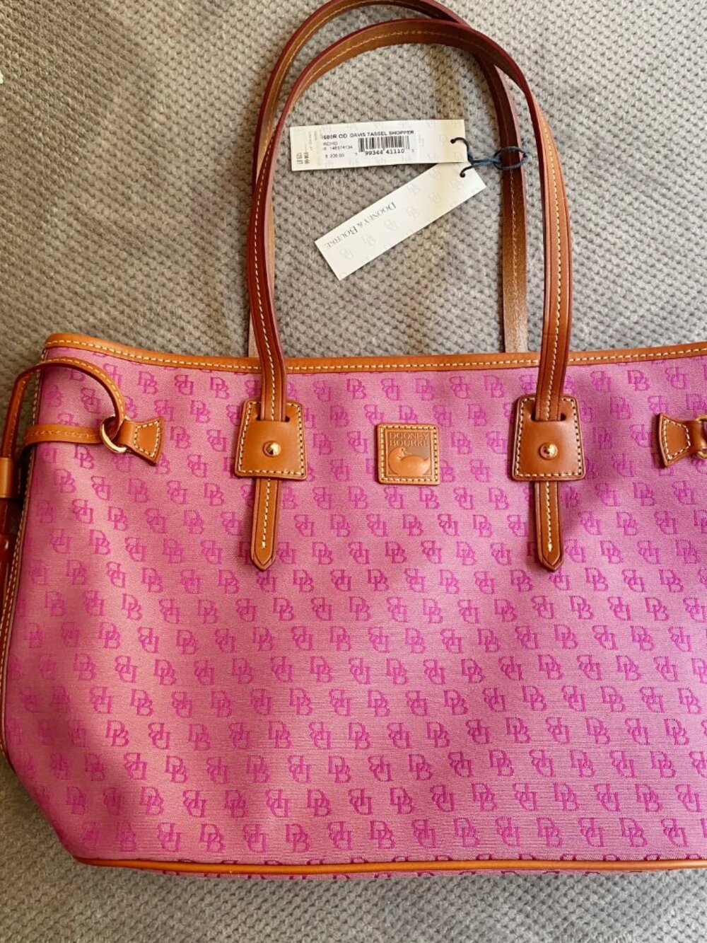 NWT Dooney & Bouke purple Davis tassel shopper - Picture 4 of 6